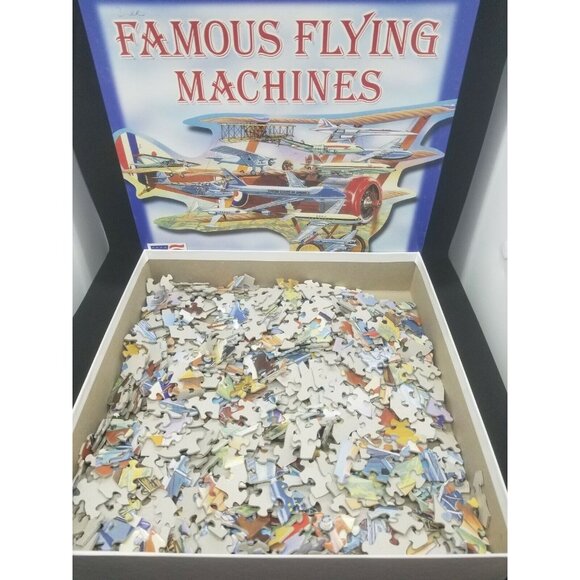 Famous Flying Machines Puzzle Airplanes Modern and Antique Shaped Jigsaw 650 Pc - Picture 4 of 6